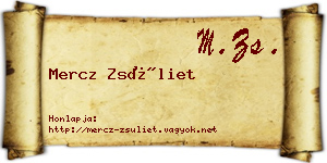 Mercz Zsüliet névjegykártya